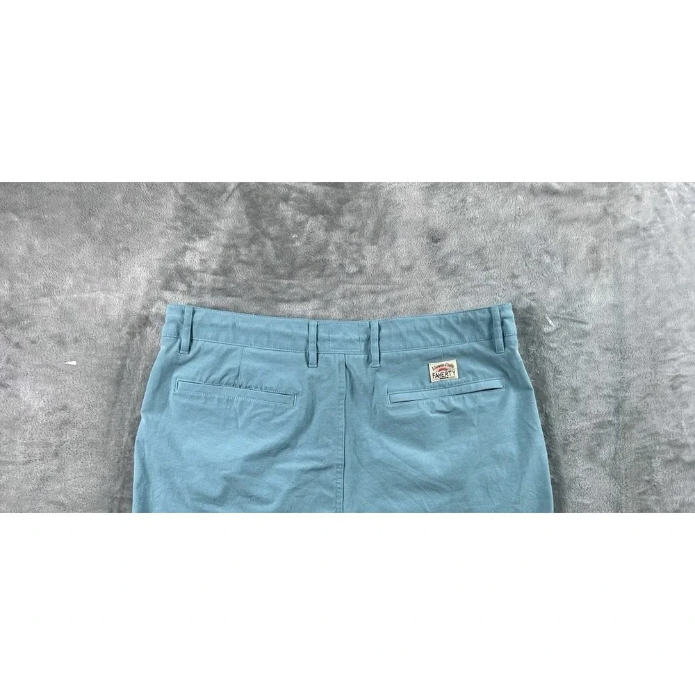 Faherty All Day Shorts Men 35 Blue Drawstring Stretch 7